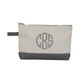 Personalized Grey Trimmed Cosmetic Bag Image 2 of 3